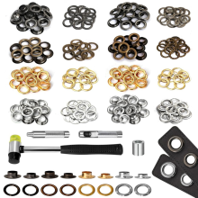 Grommet Tool Kit 120 Sets, 1/2 Inch 2 Heights, Eyelets, Grommets And 4 Installation Tools,For Leather, DIY