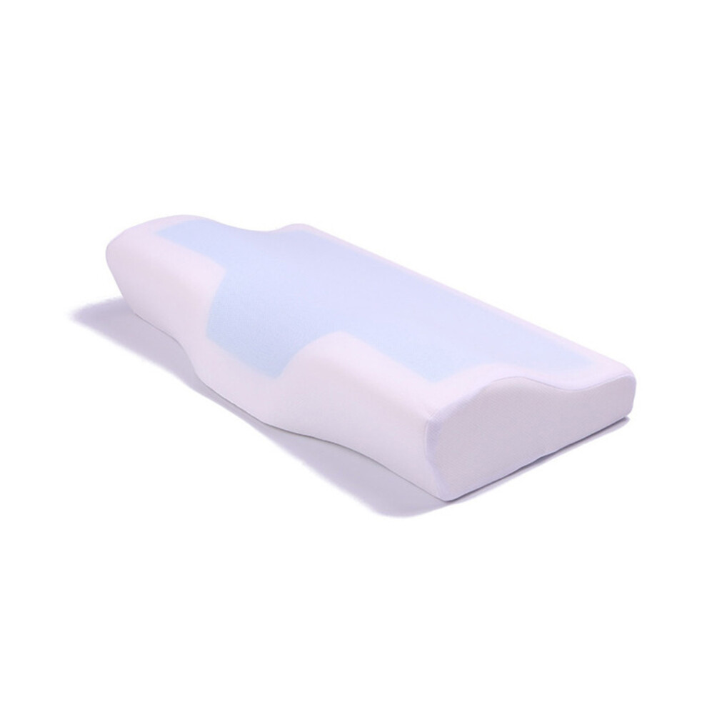 White Cooling Memory Foam Orthopedic Neck Pillow 19.7X11.8in Cover