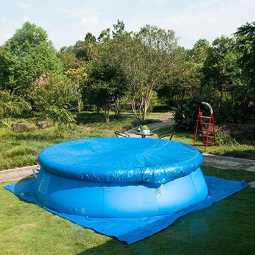 Ground Cloth Swimming Pool Rectangle, 2.5 x 2.5 Meters Waterproof Square Pool Mat, Foldable Pool Floor Protector 2