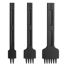 Leather Stitching Punch Set Of 3 Pieces 4Mm, 2/4/6 Prong Lacing Hole Punch For Leather Sewing Chisel