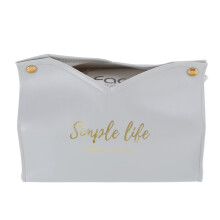 Papierhandtuchbox Kunstleder Tissue-Behälter für Büro & Zuhause Grau