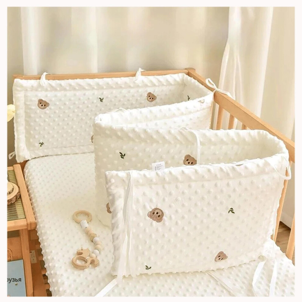 Bed Bumper Guard Soft Polyester Crib Rail Protector with Breathable Washable Pad 70x28cm