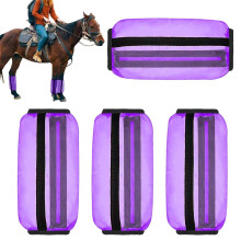 Horse Fly Boots Breathable Reusable Leg Packs And Leggings Kit For Stalls Pastures Outdoor Use Purple