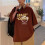 Ανδρικό T-shirt με γραφικά, ανάγλυφο γράμμα και χαμηλωμένους ώμους, oversized μπλουζάκι 7