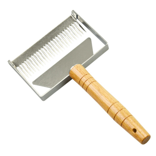 Stainless Steel Honeycomb Fork, Ergonomic Wooden Handle Tool For Quick Honey Extraction, Beekeeping Uncapping Scraper Rust-Proof Equipment, Efficient 2