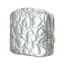 Vivid Candy Color Organizer Bag Sturdy  Fabric Water Resistant Multi Compartment Design Silver Hardware