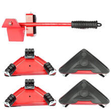 Pulley Moving Tool 360Degree Furniture Dolly With Wheels Refrigerator Sofa Cabinet Red