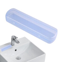Travel Toothbrush Case with Portable Toothpaste Holder - Leakproof Hygienic Storage Box for Camping RV Road Trip Blue