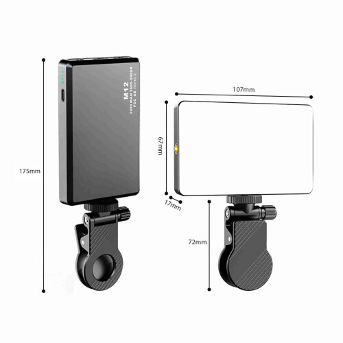 PocketLEDVideoLight 2000mAh 107x67x17mm 3000-9900K 1