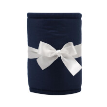 Baby Crib Rail Cover Navy Blue, Soft Padded Protector for Teething Babies, Easy String Install