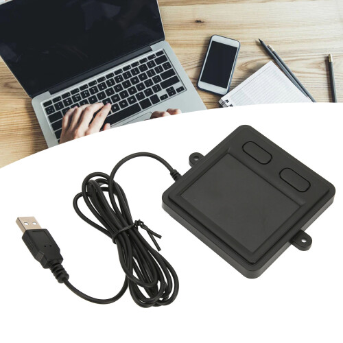 Compact Black Wired USB Trackpad with High Sensitivity for Laptops