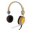 Auriculares gaming de 40 mm, amarillos, con micrófono para PC con cable 15