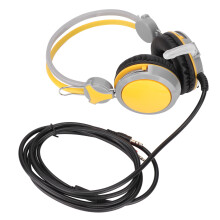 Auriculares gaming de 40 mm, amarillos, con micrófono para PC con cable