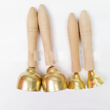 (Manico in ferro grande/tromba in legno) Campana ad anello da 4 pezzi