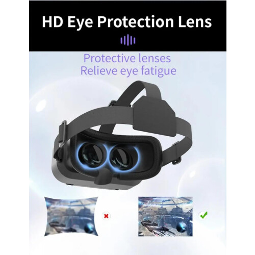 Universal VR Headset for iPhone & Android (4.7-7.2 Inch) G13 Black, Comfortable 3D Glasses with Soft Padding 2