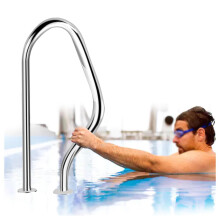 Stainless Steel Swimming Pool Handrail with Quick Mount Base, 250 lbs Capacity, Ergonomic Curve