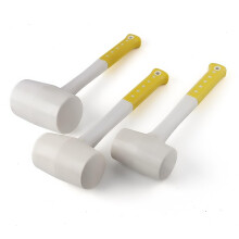 Rubber Mallet 60mm Heavy Duty White Rubber Hammer for Ceramic Tile and Plastic Glue Installation with Non-Slip Handle