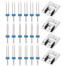 Accesorios para máquinas de coser: agujas dobles, aguja doble para costura decorativa, agujas de coser de alto rendimiento con prensatelas de 9