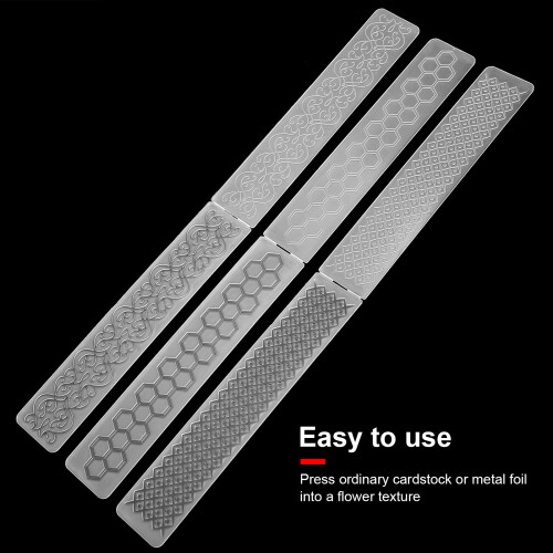 9Pcs Flower Plastic Embossing Folder Set, 3x14.8cm for Paper Crafts 2