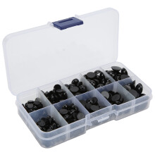360Pcs Black Round Doll Eyes 6mm-12mm Resin Flat Back DIY Toy Eyes