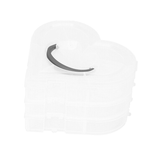 Adjustable Compartment Organizer Box With Transparent Design, Stackable Storage Container Snap Lock Lid Lightweight Durable Plastic Easy Carrying 2