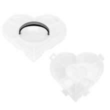 Heart Shaped Clear Plastic Jewelry Organizer Box, Storage Container