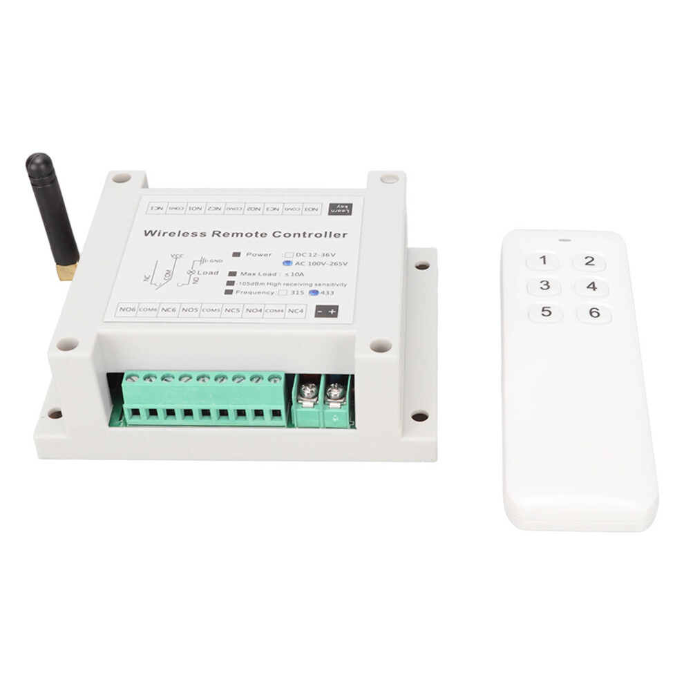 6-Channel 433Mhz Remote Control Relay Module 100-265V Switch 6951373074140