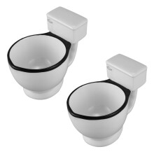 2X Novelty Toilet Ceramic Mug with Handle 300Ml Coffee Tea Milk Ice Cream Cup Funny for Gifts