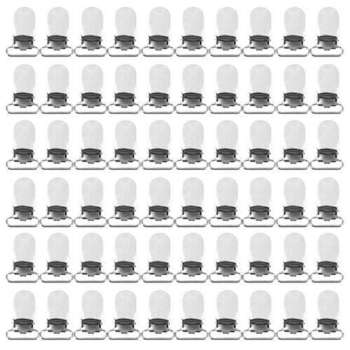60 x Bretelles Epingles Sangle Crochets 20 mm Couleur Argent