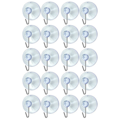 20 Windows Transparent Suction Cup Suction Cup Hook Clothes Jacket Metal Hook