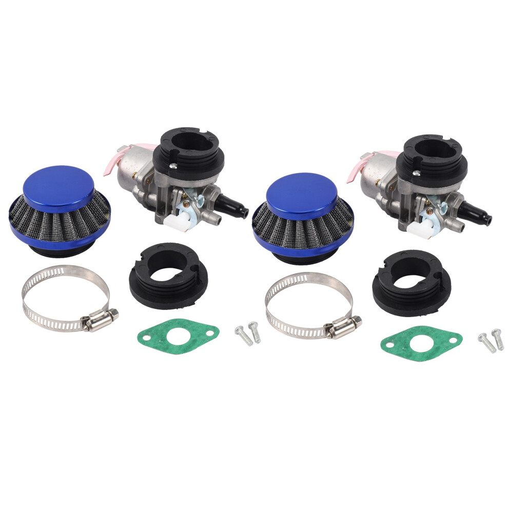 2X Carburetor Carb Carby + Air Filter + Stack For 2 Stroke 47Cc 49Cc Engine Moto Kids Atv Quad Dirt Bike Minimoto Silver 6032173156790