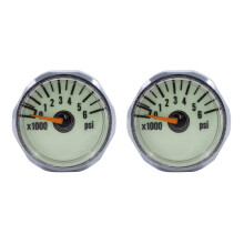 2X New Scuba Diving Bottle Pressure Gauge 1 Inch Face 350 BAR/5000 PSI 7/16Inch-20UNF Threads