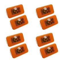 8Pcs 24V Car Truck LED Side Light 4LEDs Amber Indicator Warning Lamps for Trucks FM/FH