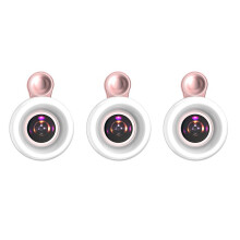 3X Lente de Telefone LED Selfie Ring Light Luz de Preenchimento de Telefone Móvel HD Macro Dimerizável Lâmpada Beauty Ringlight Rose Gold