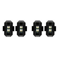 4 Stück 7 Farben Drohnen-Blitzlicht USB LED Antikollisions-Fahrradheck-Drohne Nachtfliege -Signal-Blinkwarnlicht