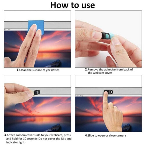 Webcam Cover, 60-Pack Ultra Thin Design Web Camera Cover Slide for Laptop, PC, , , Computer, , Pro- Black 2