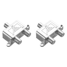 2X Digitale 2-Weg Coaxiale Kabelsplitter 5-2400MHz, RG6-Compatibel, Werken met Analoge/Digitale Tv-Verbindingen en Internet