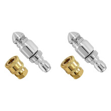 4Pc 5000PSI Sewer Jet Nozzle with Pressure Washer Coupler, Brass Fittings Quick Connector,1/4 Inch Connect to Female NPT