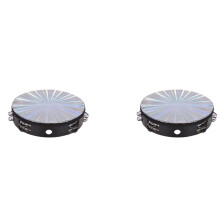 2X Tamburin Handtrommeln 8-Zoll Double Jingle Sound Reflektierendes Tamburin Musikinstrument Kinder KTV Party