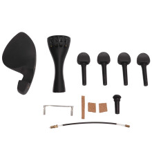 Violin Fiddle Accessories Kit 4/4 Size Metal Wooden Black