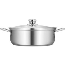 Stainless Steel Saute Pan With Glass Lid Large Capacity NonStick Surface For Versatile Cooking