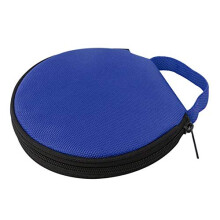 Portable Round 20 Capacity CD DVD Disc Storage Case Bag Wallet Blue For Car, Home And Office Use