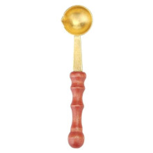 Wooden Handle Metal Spoon, Adjustable Fire Height Wax Warmer Wax Sticks Beads Melting Stove Retro DIY Handmade Tool Pack of 1