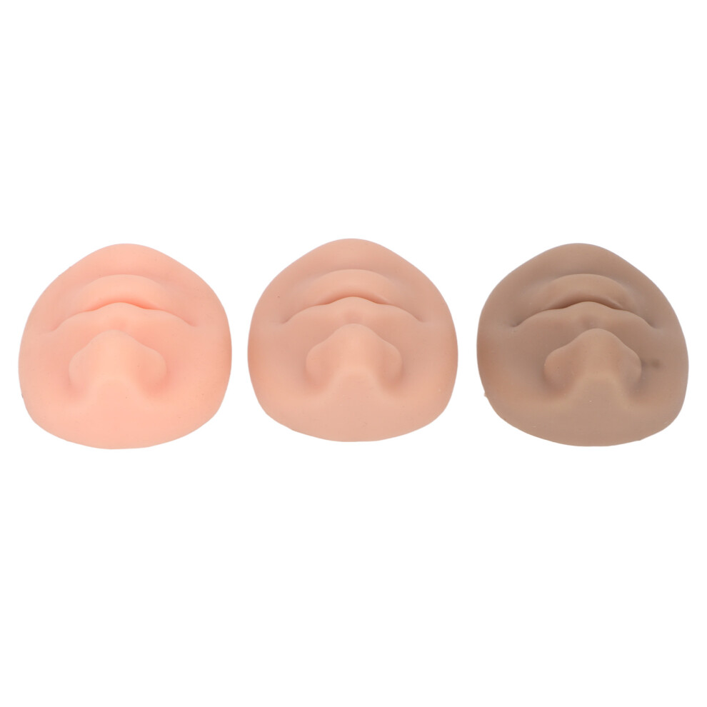 Light Silicone Fake Nose Model For Piercing Practice, 3 Colors, 7X7.5x4.2cm
