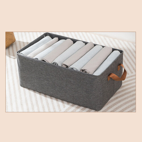 Foldable Cationic Clothes Bin Gray 18.5x11x7.9 in 2