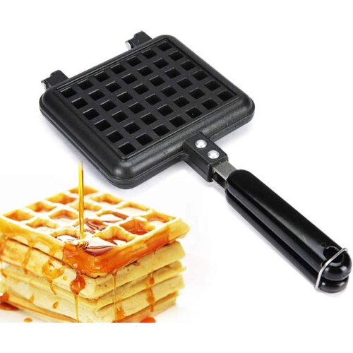 Waffle Maker NonStick Biscuit Pan with Ergonomic Long Handle for Quick Stovetop Baking 1