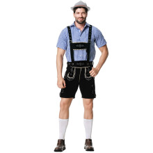 Men's suit dress bag Comfortable embroidered men's overalls with checkered shirt, Party beer suit set Men's Camouflage Suit Black XXL