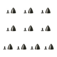 10 Set Cone Spikes Apparel-gun black 6 pointed cones 12x1