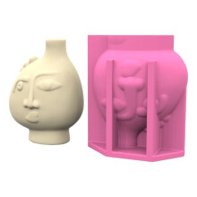 Abstract Face Shape Vase Molds for Concrete Flower Pots-Style 2