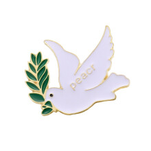 Stylish Peace Doves Pin Metal Bird Brooch Alloy Texture Cartoon